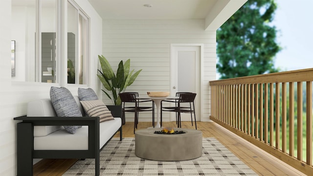 balcony featuring outdoor dining area