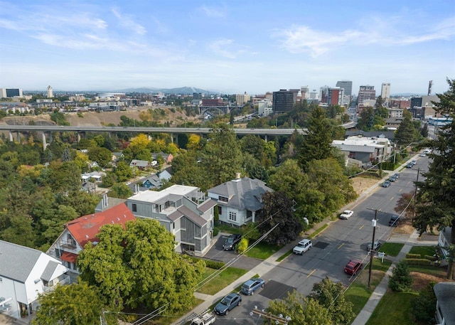 aerial view with a view of city