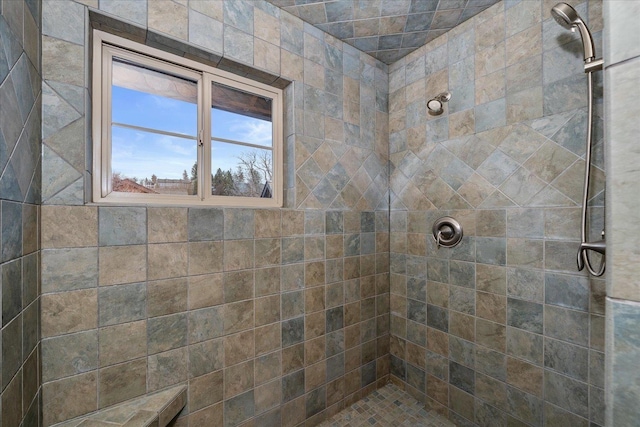 full bathroom featuring a tile shower