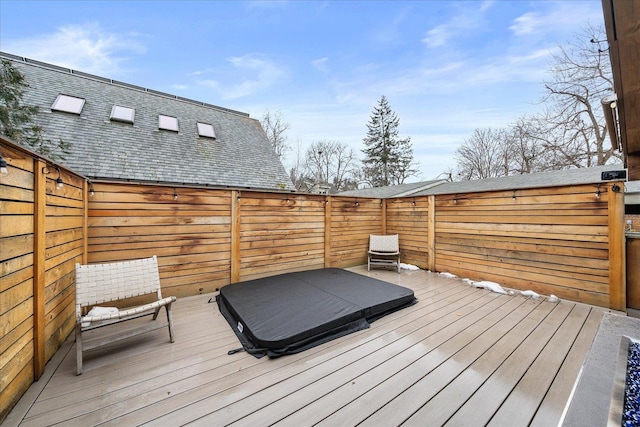 deck featuring fence