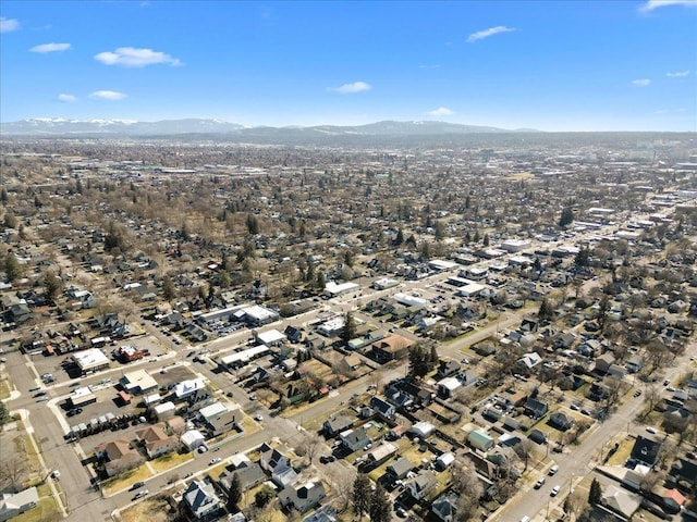 aerial view with a mountain view