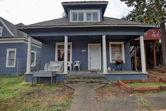 bungalow-style house with covered porch