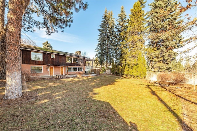 view of yard with fence