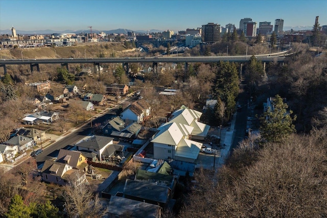 aerial view featuring a city view