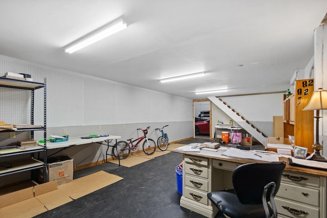 office featuring concrete flooring