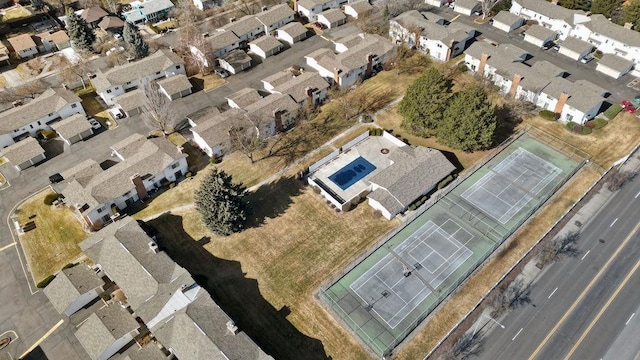 drone / aerial view with a residential view