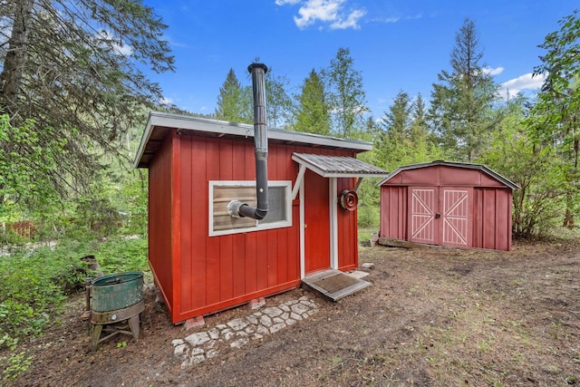 view of shed