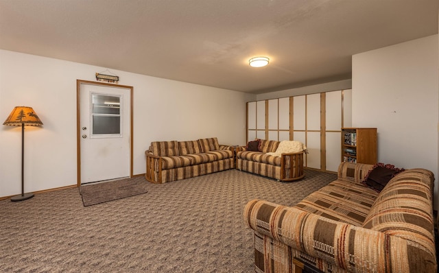 view of carpeted living area