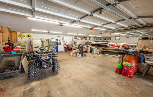 garage featuring a workshop area