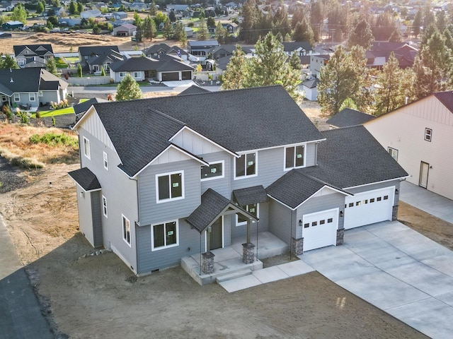 bird's eye view with a residential view