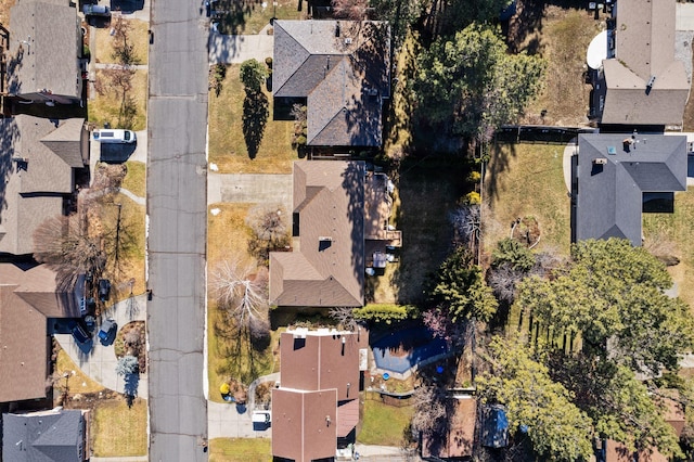 drone / aerial view with a residential view