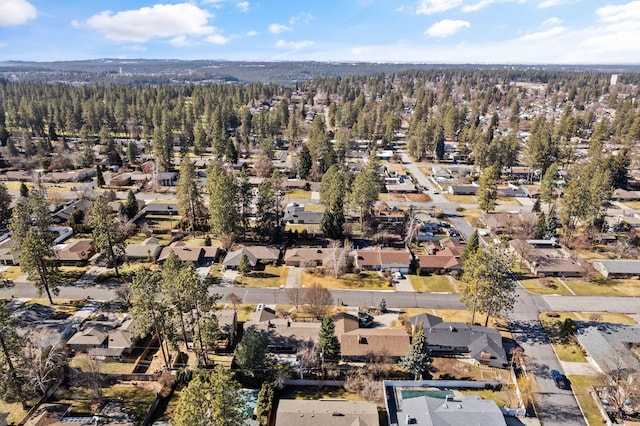 birds eye view of property with a residential view