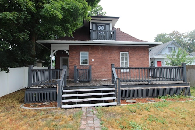 2508 S Grand Blvd, Spokane, WA 99203 - back of property with brick siding and a wooden deck
