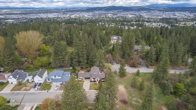 aerial view with a residential view and a mountain view