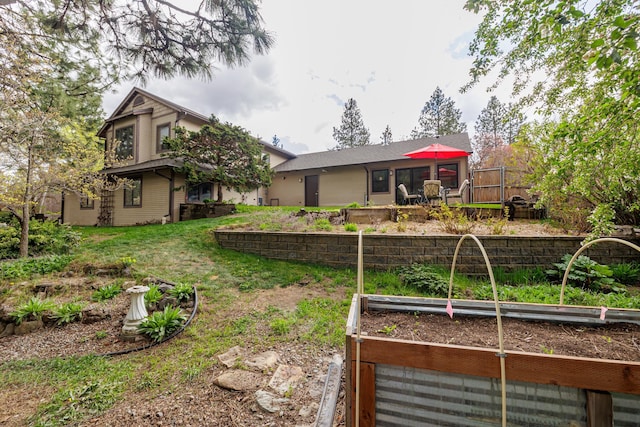 view of yard with a garden