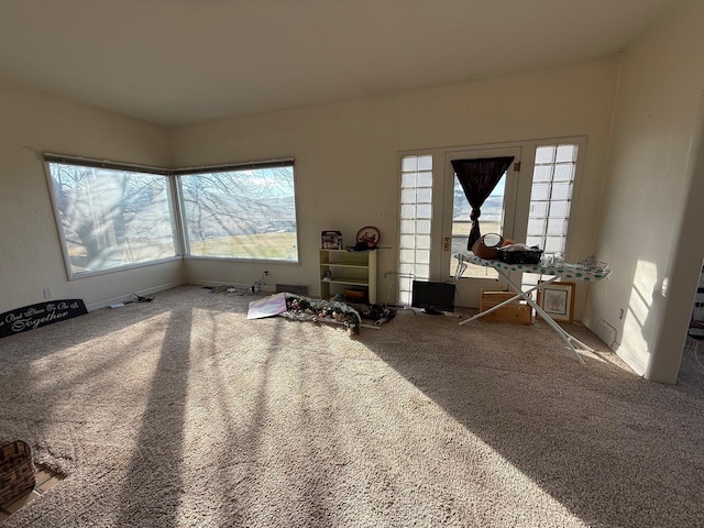 interior space featuring carpet flooring