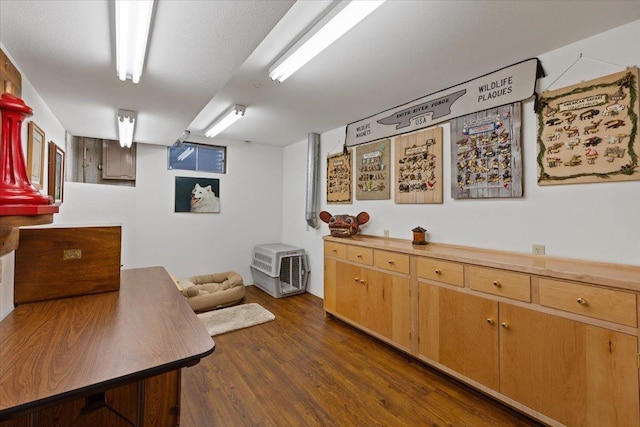 home office featuring dark wood finished floors