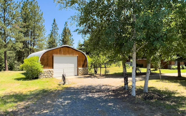 detached garage with driveway