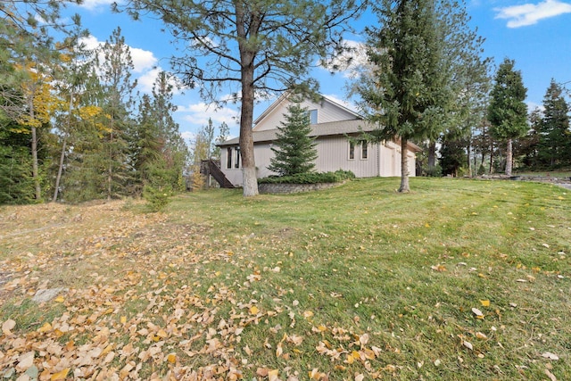 view of yard featuring an attached garage