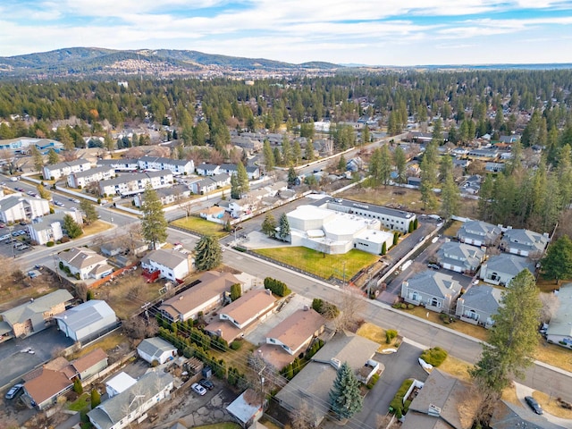 birds eye view of property featuring a residential view and a mountain view