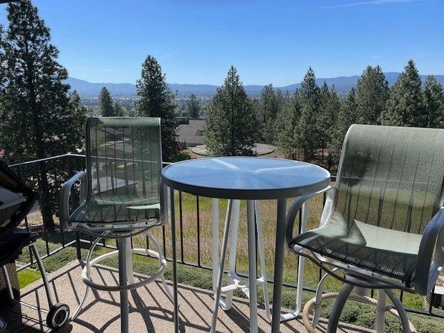 balcony with a mountain view