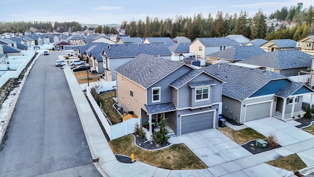 aerial view featuring a residential view