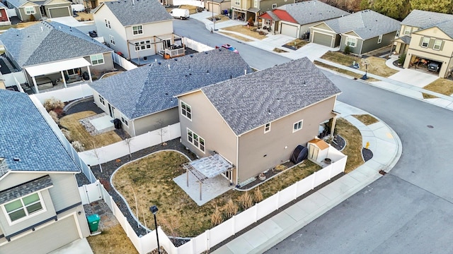 bird's eye view with a residential view