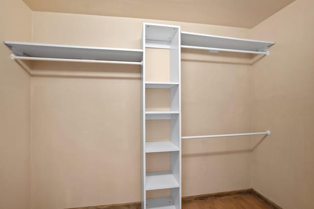 spacious closet featuring wood finished floors