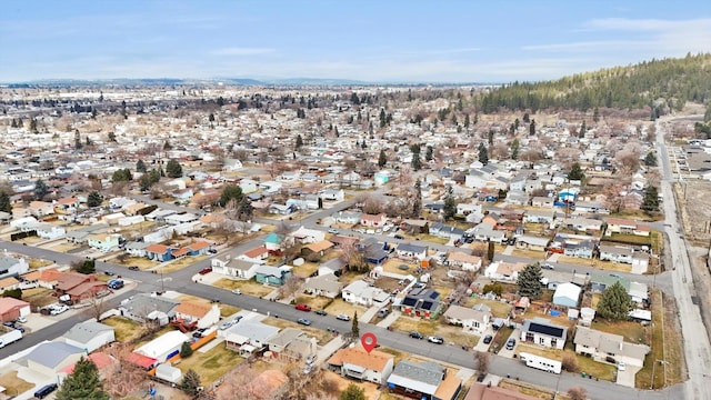 aerial view with a residential view