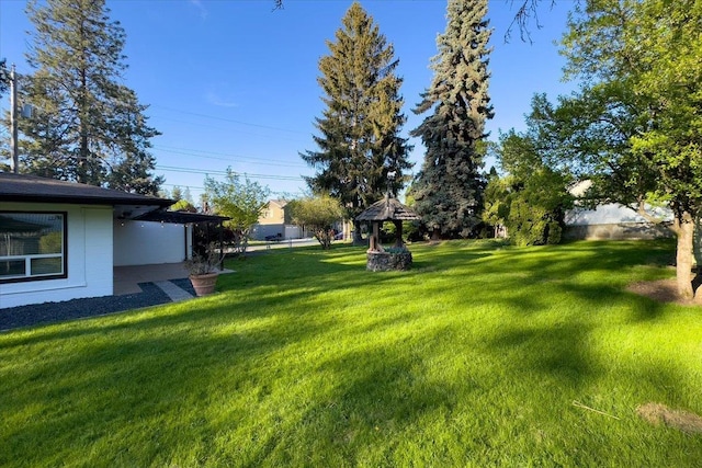 view of yard with a gazebo