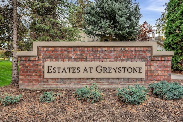 view of community sign