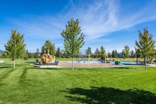 communal playground with a yard