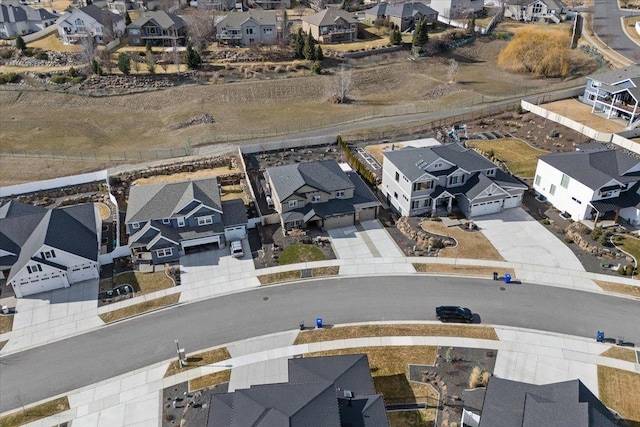 bird's eye view with a residential view