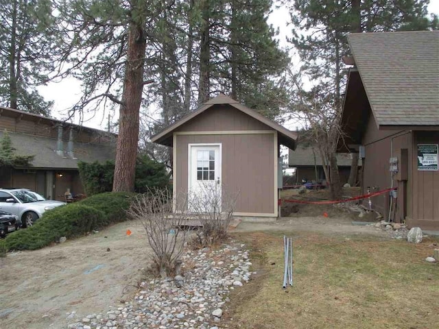 view of shed