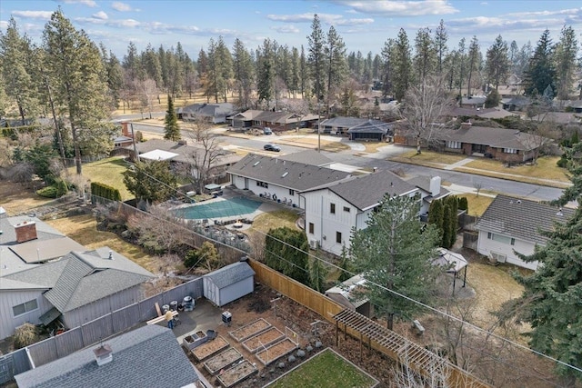 birds eye view of property featuring a residential view