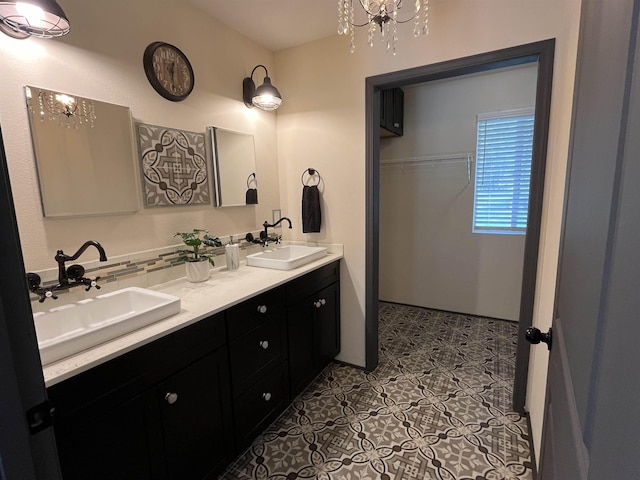 22410 S Ritchey Rd, Cheney, WA 99004 - bathroom with double vanity and a chandelier