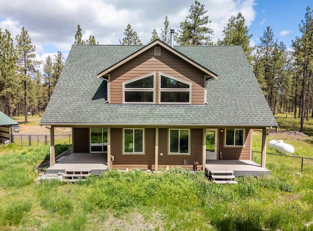 22410 S Ritchey Rd, Cheney, WA 99004 - back of house with a wooden deck and roof with shingles