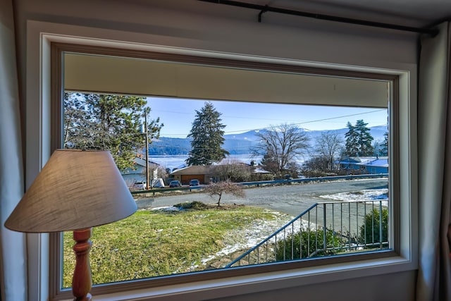 property view of water featuring a mountain view