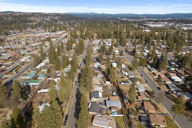 aerial view featuring a mountain view