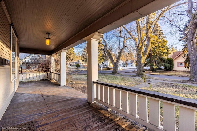 wooden deck featuring a porch