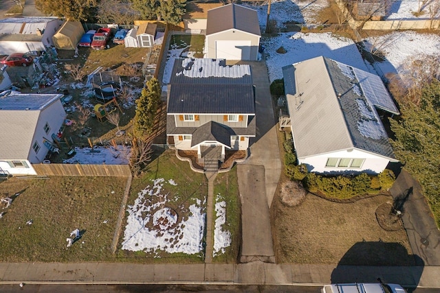 drone / aerial view with a residential view