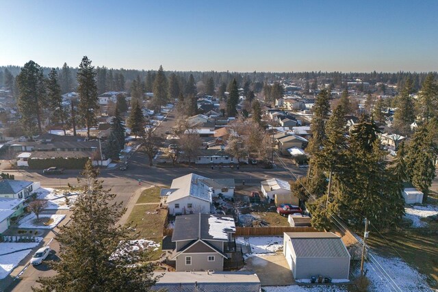 aerial view with a residential view