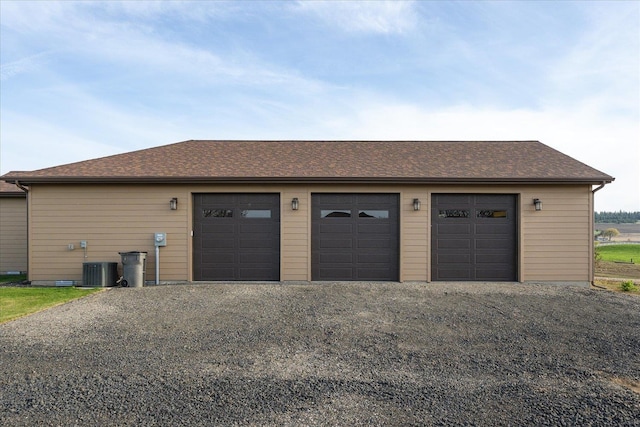 garage with cooling unit