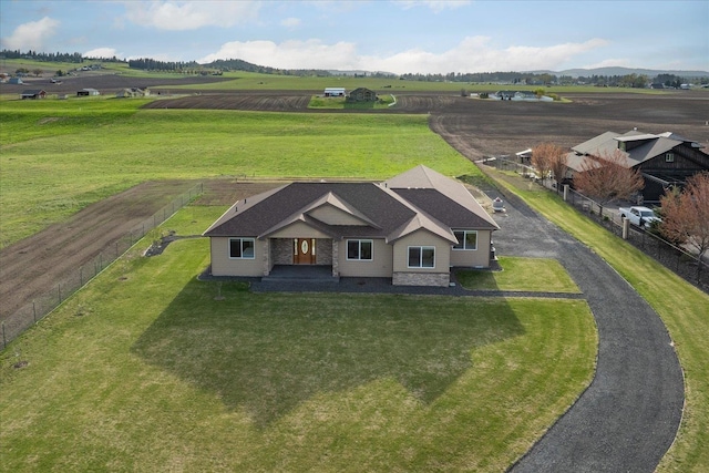 bird's eye view featuring a rural view