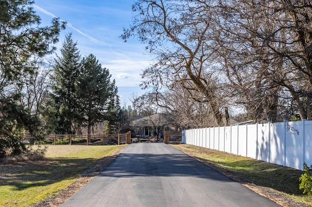 view of road featuring driveway and a gated entry