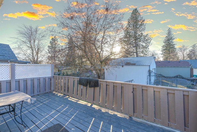 view of deck at dusk