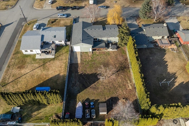 drone / aerial view with a residential view