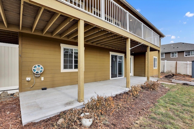 view of patio / terrace featuring fence