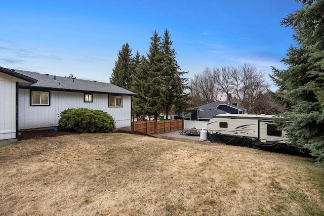 view of yard with fence