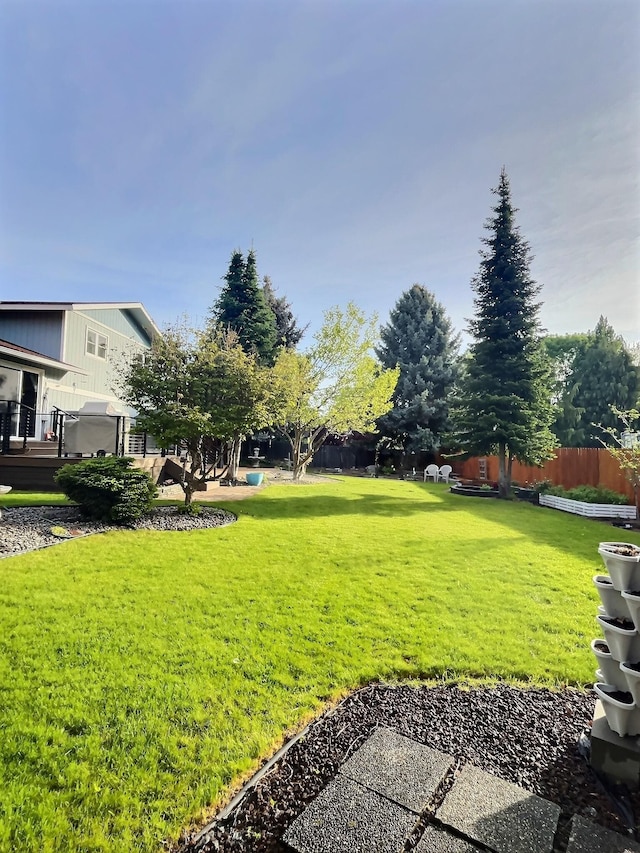 view of yard with fence